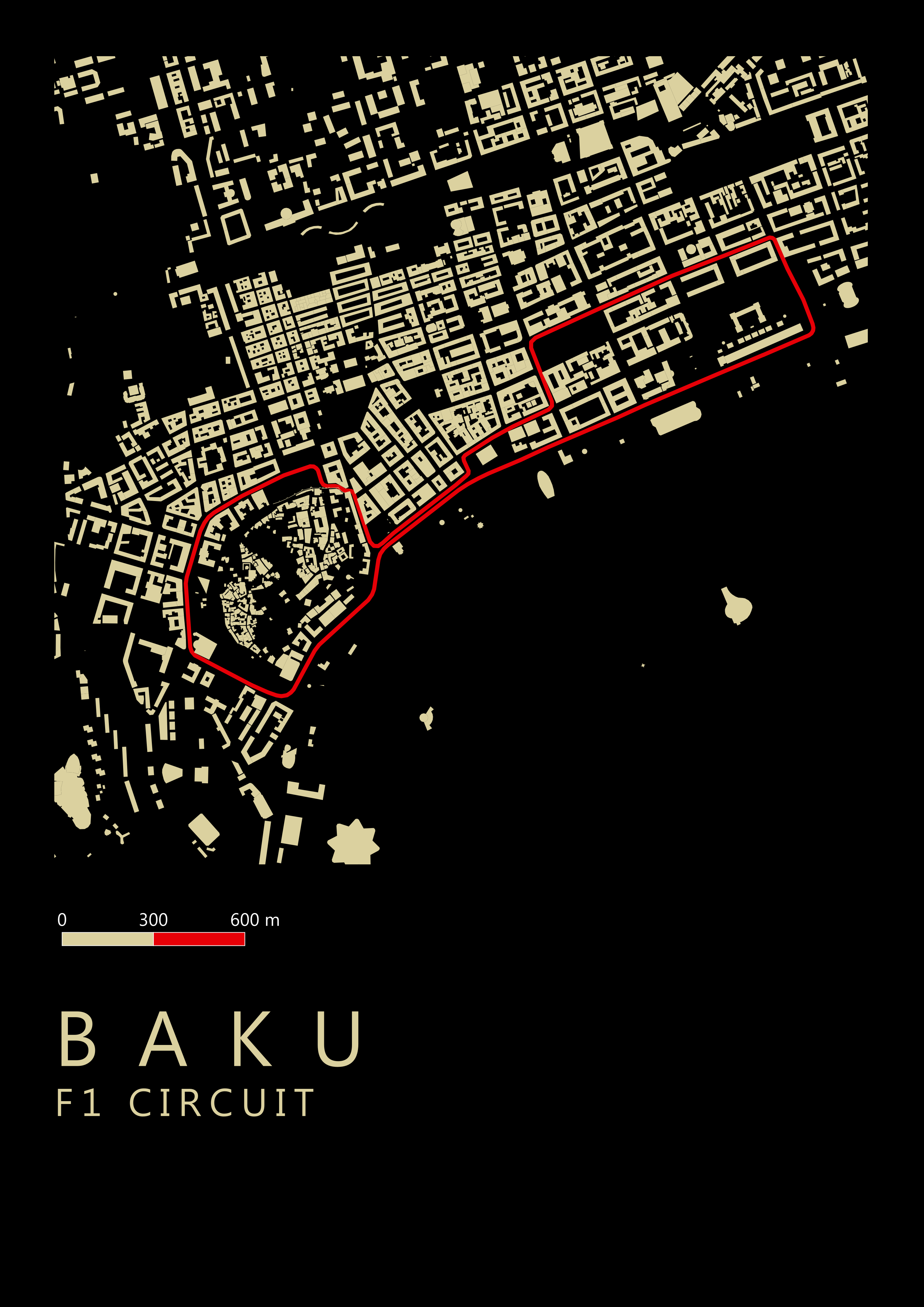 Baku F1 Circuit map (A2) Digital only