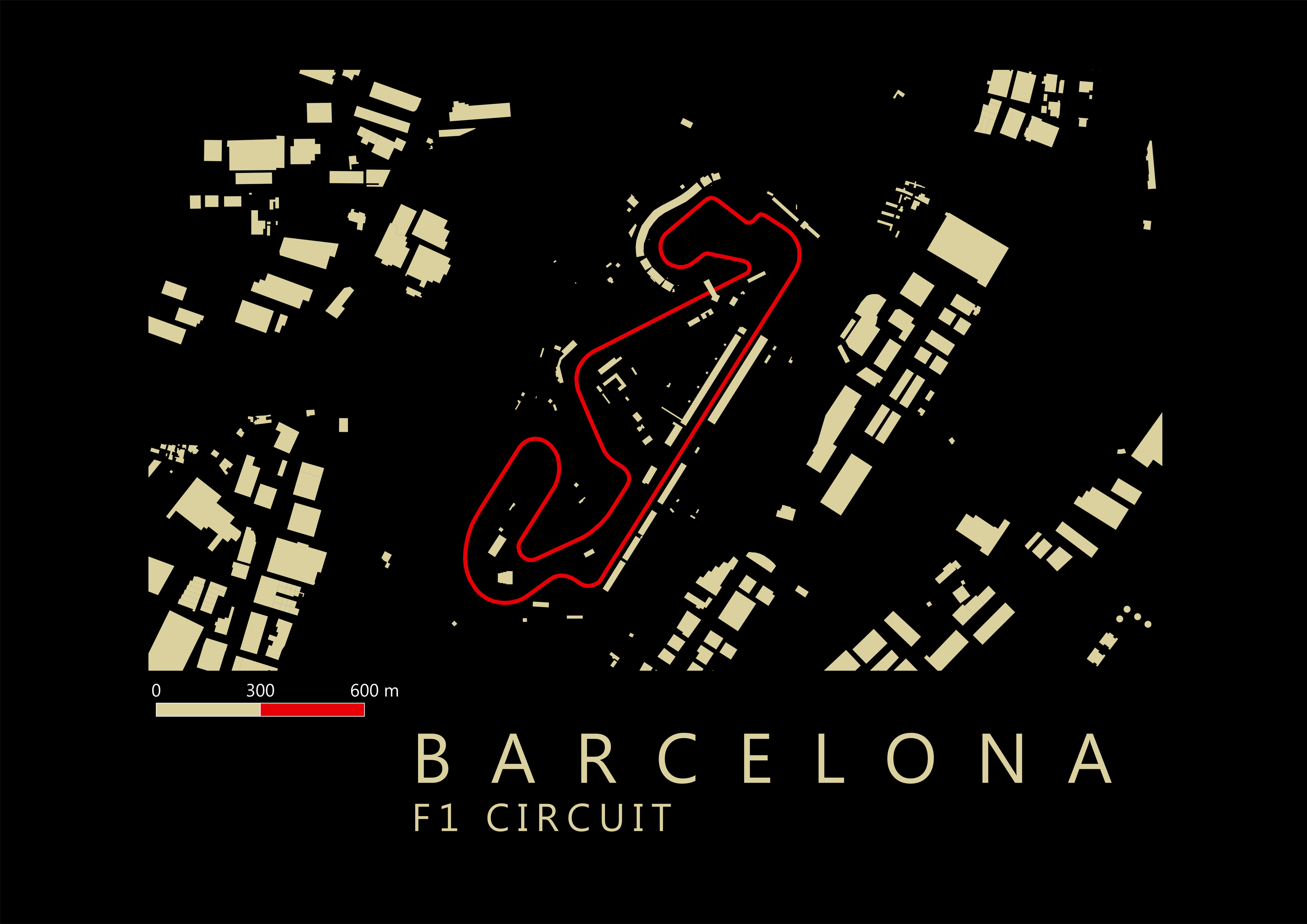 Barcelona F1 Circuit map (A2) Digital only