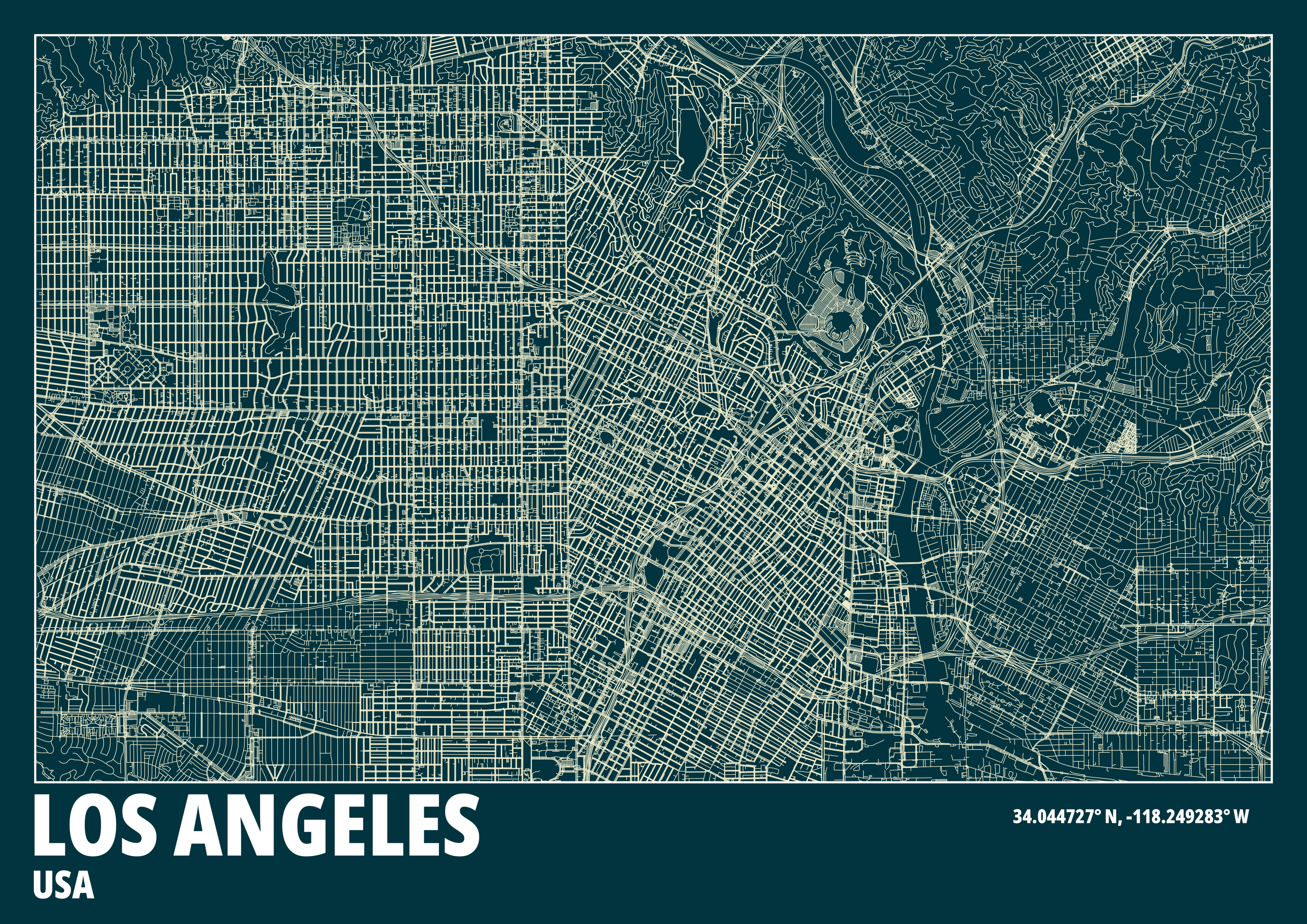 "LOS ANGELES" minimalstic map (Digital Only) A2