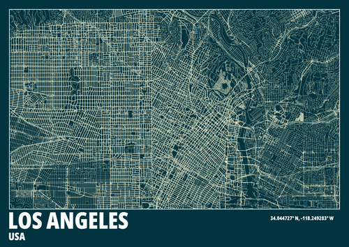 "LOS ANGELES" minimalstic map (Digital Only) A2