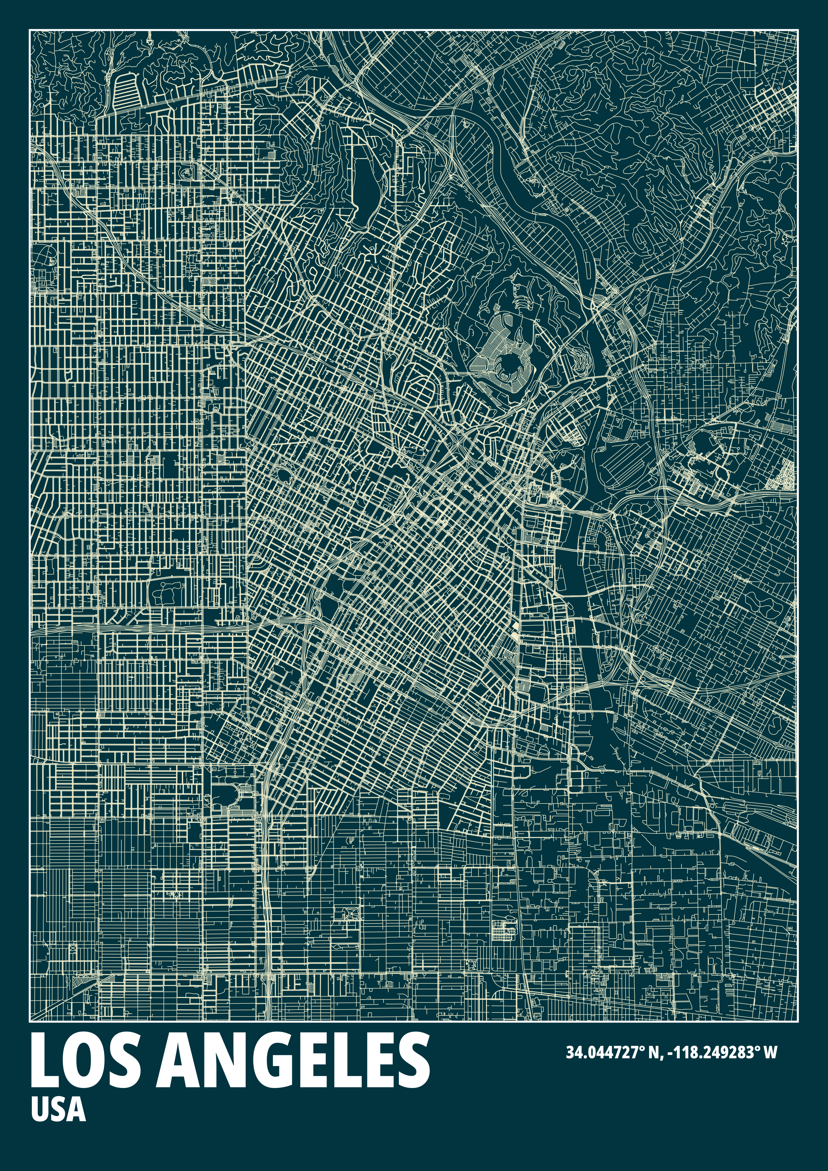 "LOS ANGELES" minimalstic map (Digital Only) A2