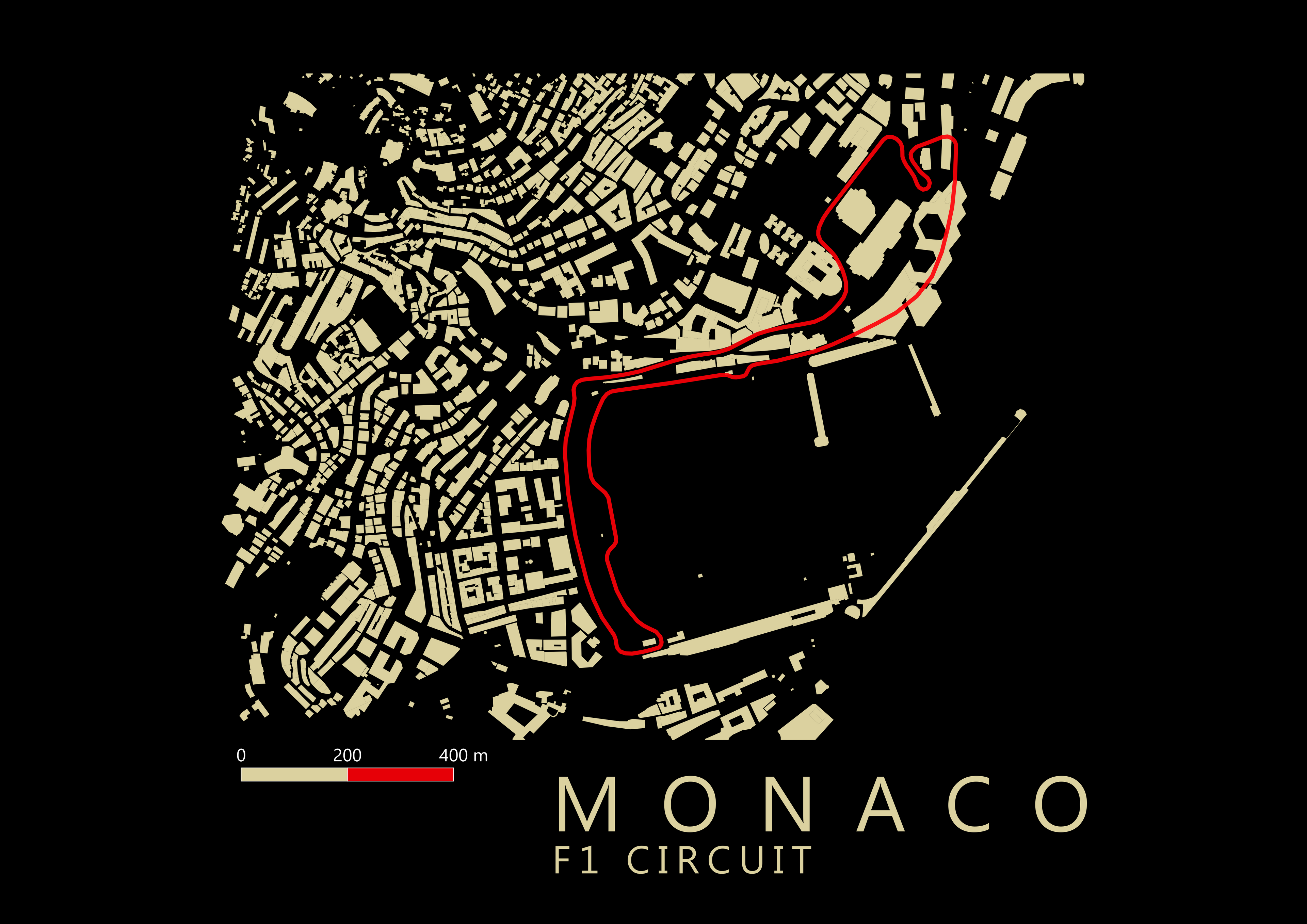 Monaco F1 Circuit map (A2) Digital only
