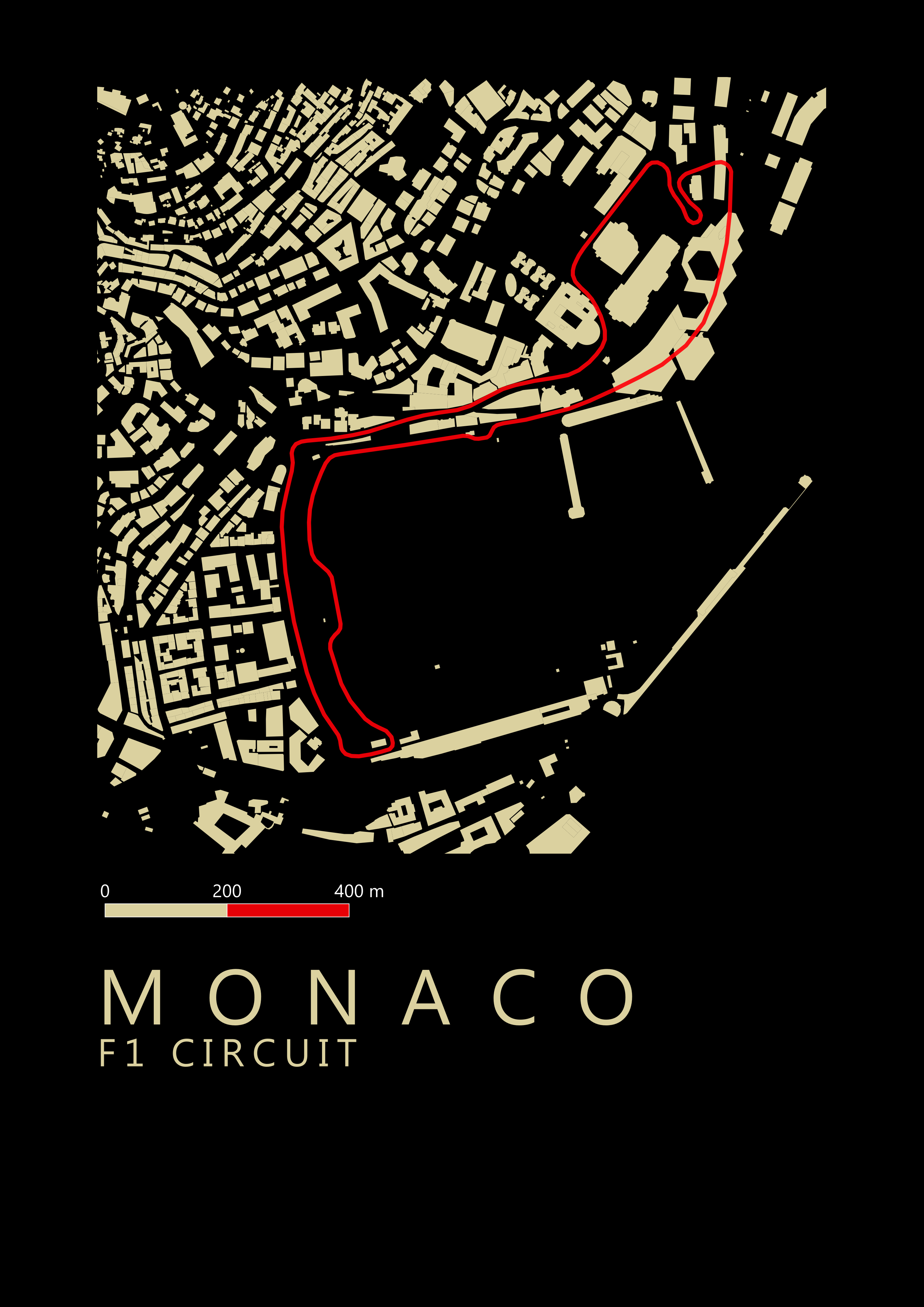Monaco F1 Circuit map (A2) Digital only