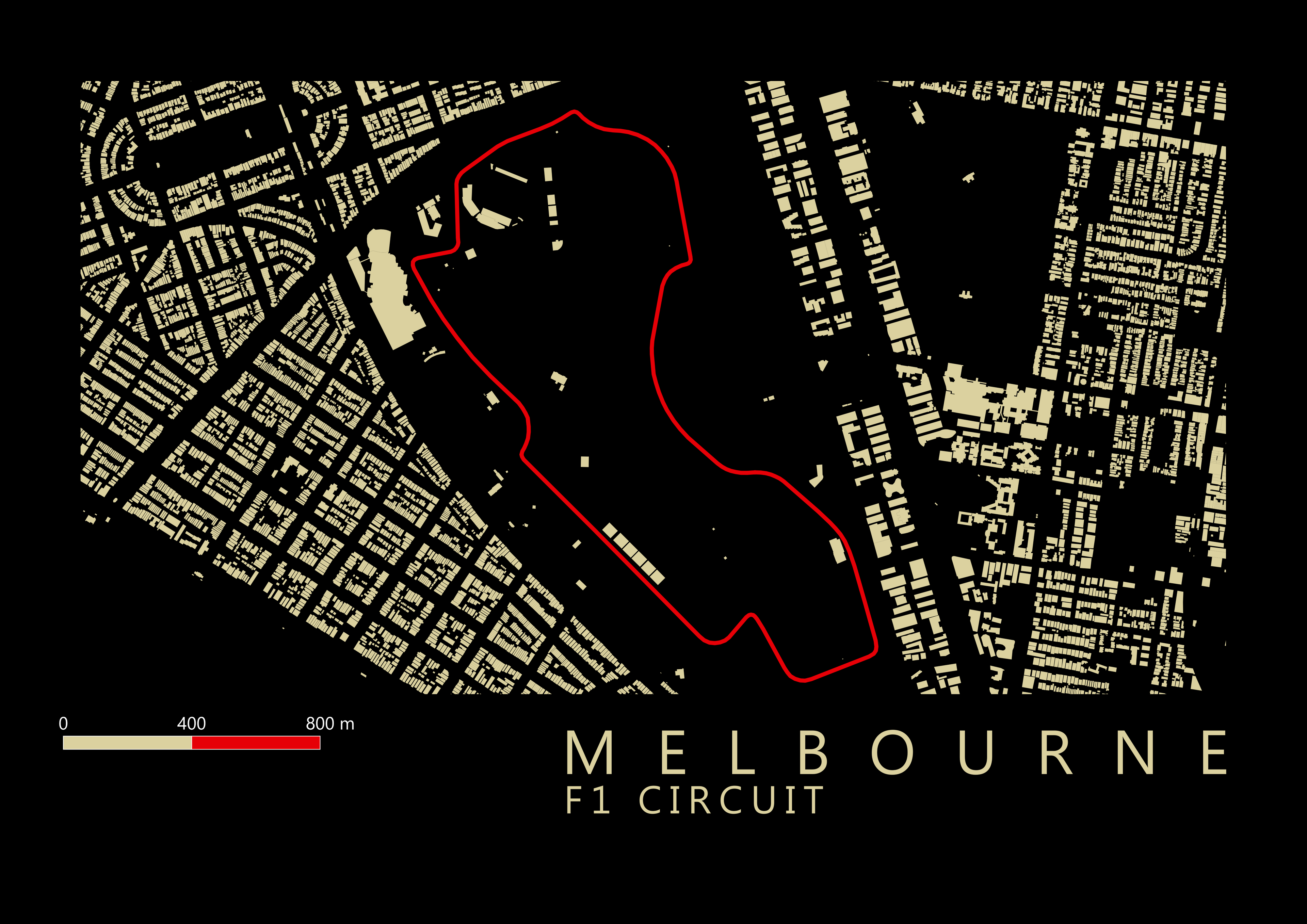 Albert Park Circuit (Melbourne) F1 Circuit map (A2) Digital only
