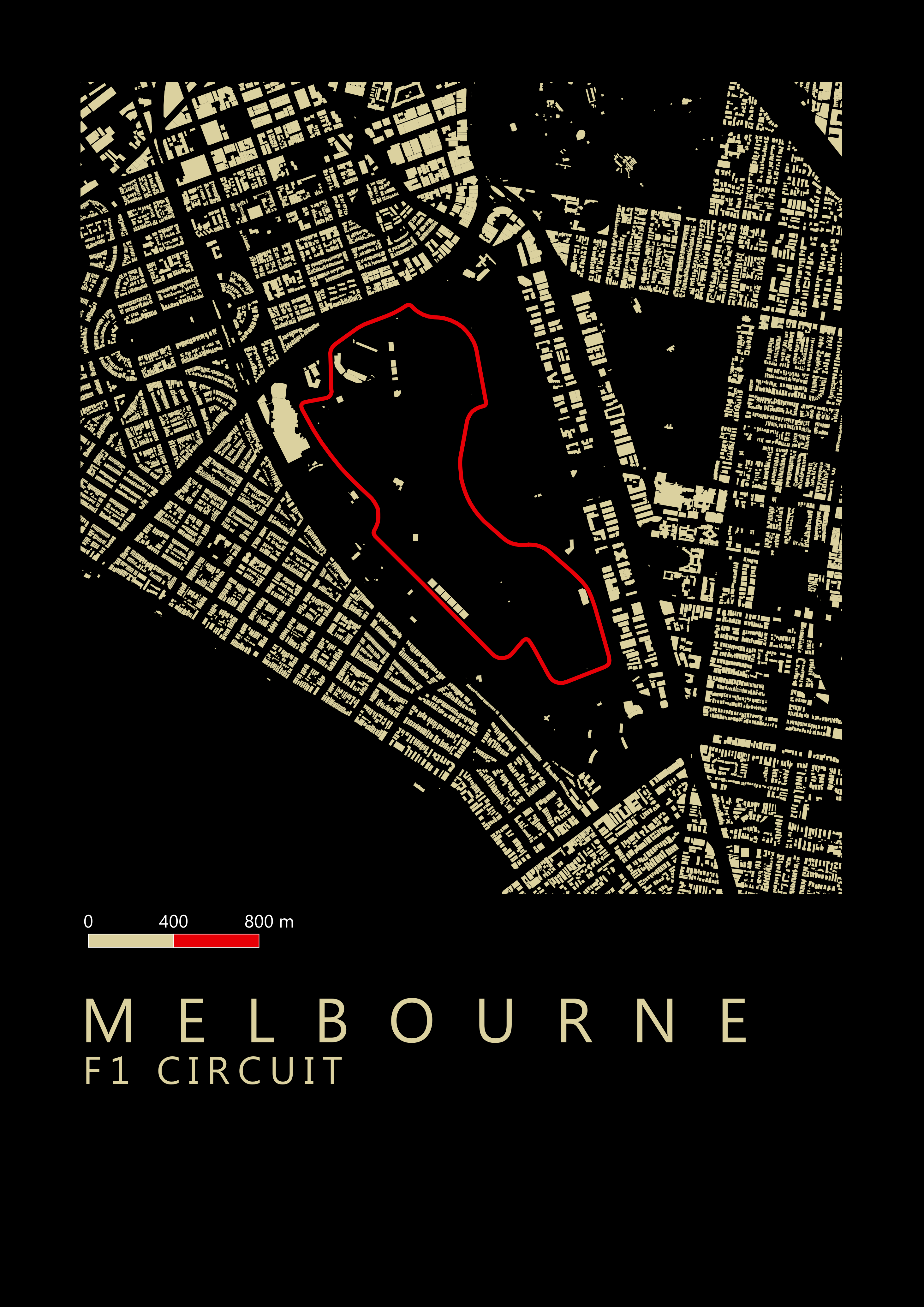 Albert Park Circuit (Melbourne) F1 Circuit map (A2) Digital only
