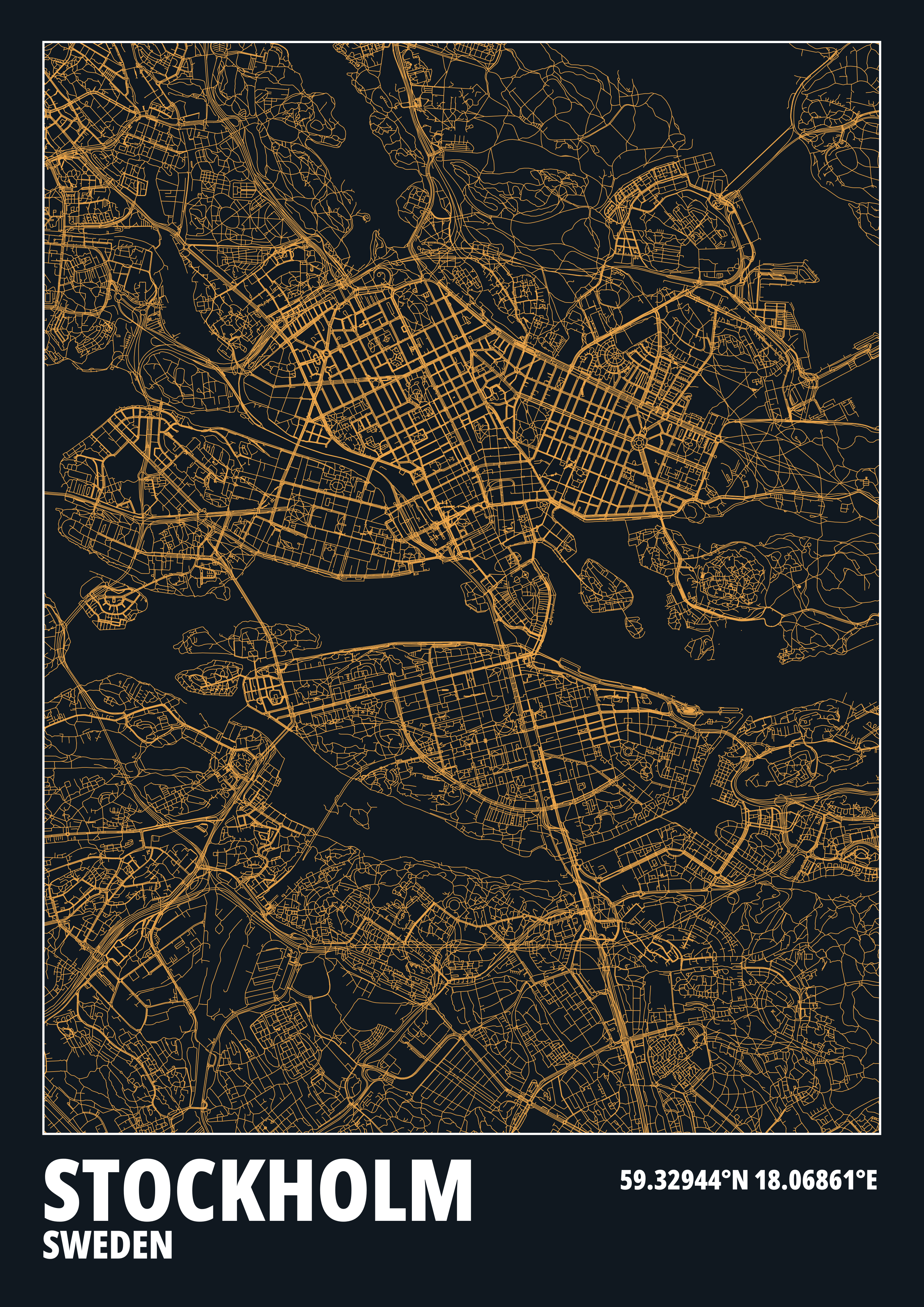 "STOCKHOLM" minimalistic map (Digital Only) A2