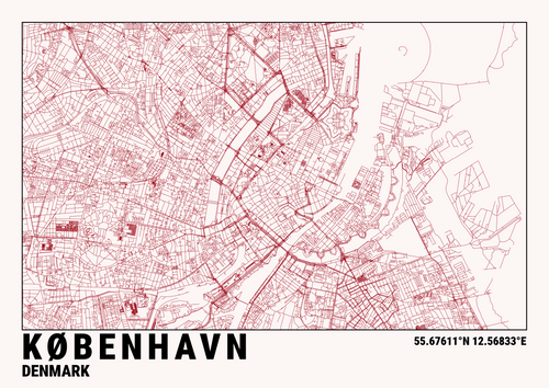 "KØBENHAVN" minimalistic map (Digital only) A2