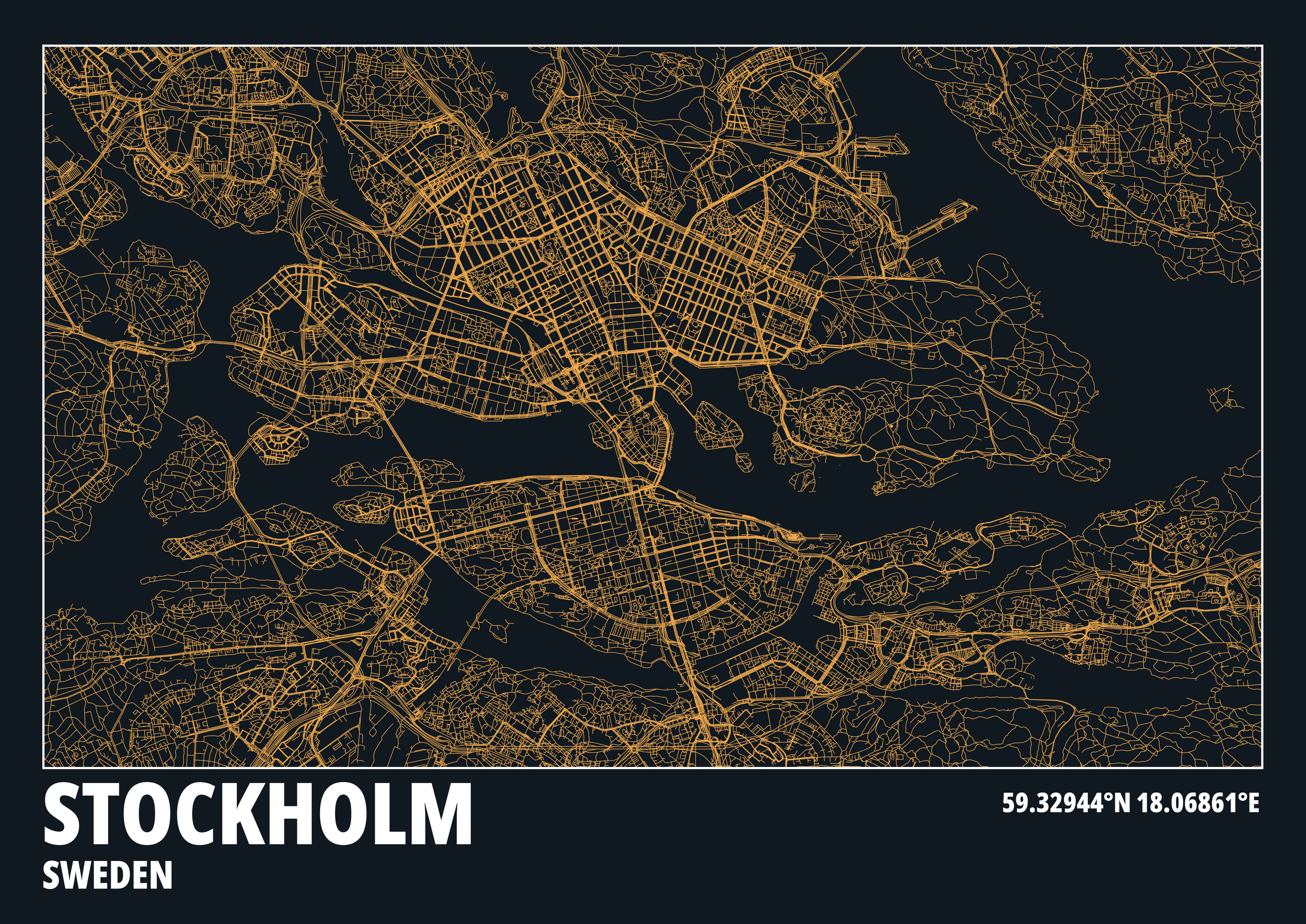 "STOCKHOLM" minimalistic map (Digital Only) A2
