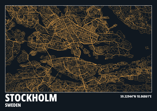 "STOCKHOLM" minimalistic map (Digital Only) A2